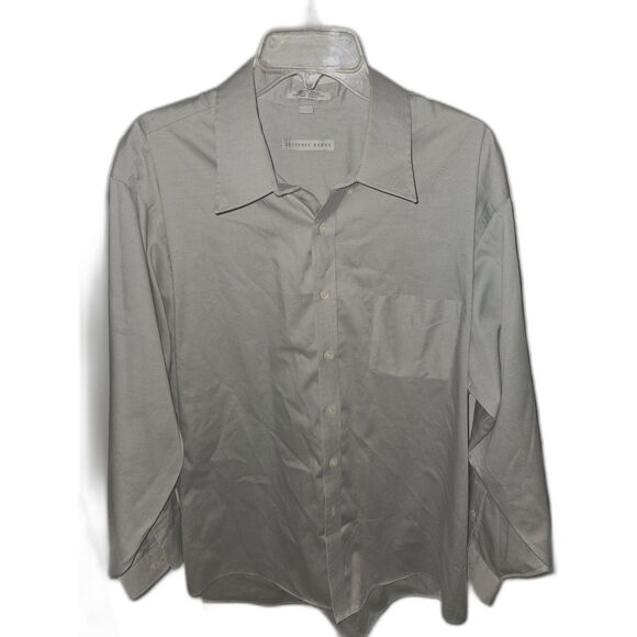 Geoffrey Beene Other - Geoffrey Beene Fitted Sateen Gray Dress Shirt Sz 18